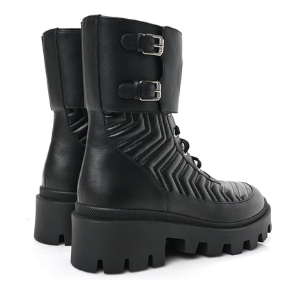 Gucci Nappa Frances GG Matelasse Platform Combat Boots 41 Black 4 of 6