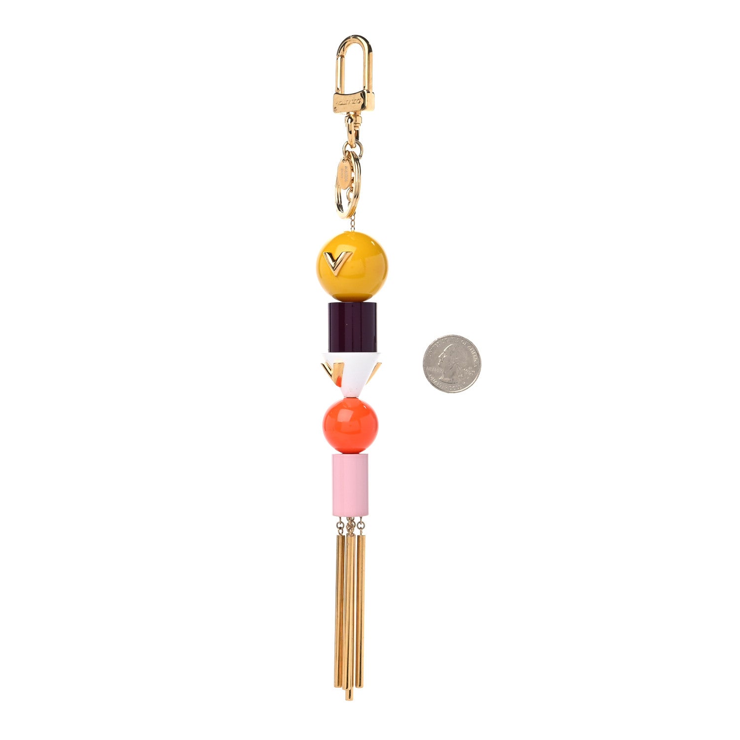 Louis Vuitton Brass Enamel Bijou de Sac Totem Bag Charm Key Ring Multicolor 2 of 3