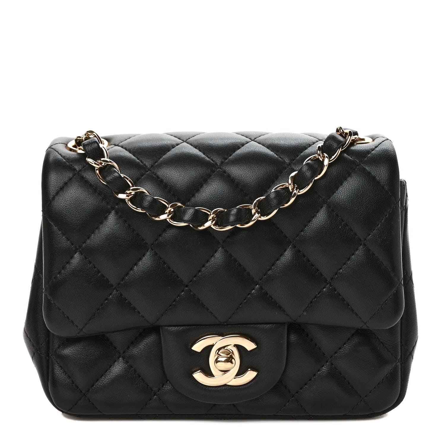 Chanel Lambskin Quilted Mini Square Flap Black 1 of 10