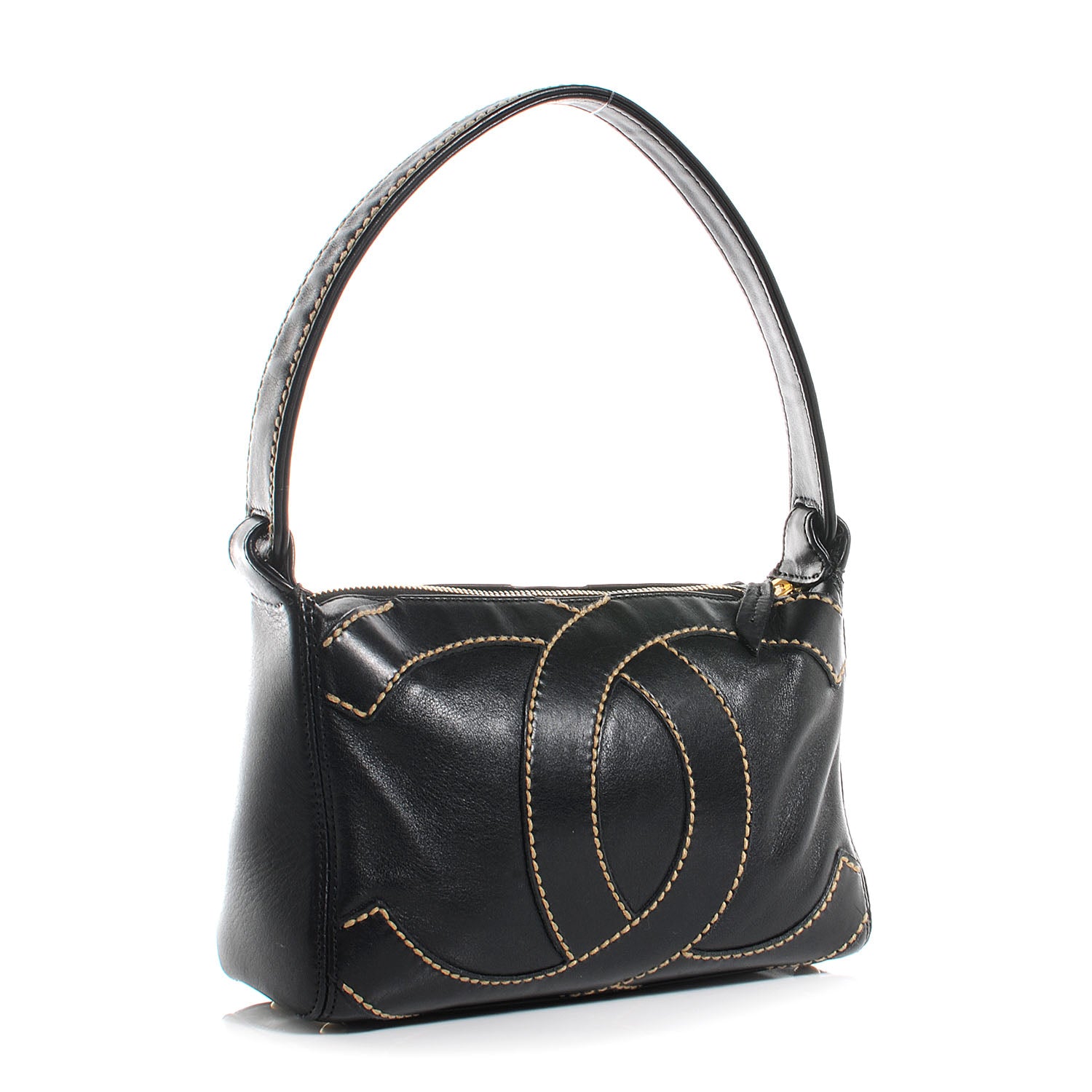 Chanel Caviar CC Stitched Small Hobo Black 3 of 7