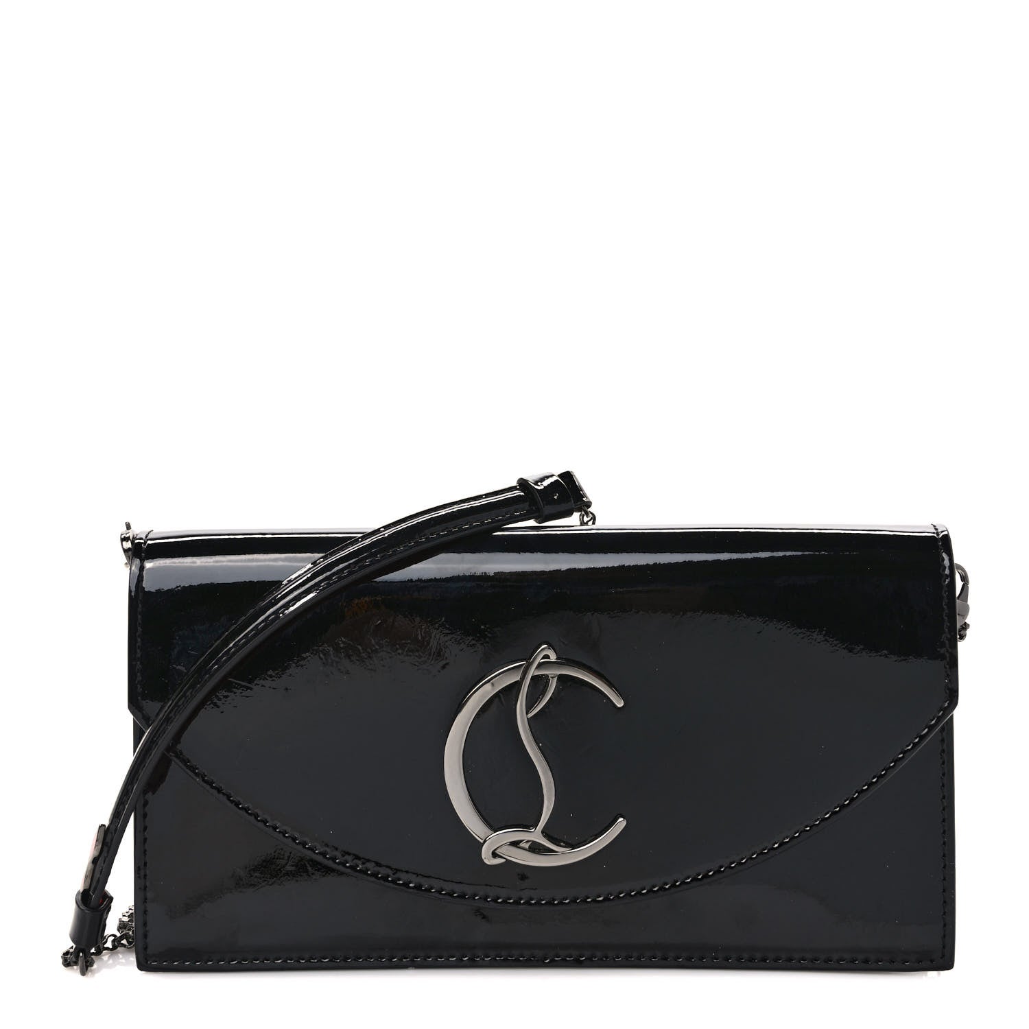 Christian Louboutin Patent Calfskin Loubi54 Crossbody Clutch Black 2 of 9