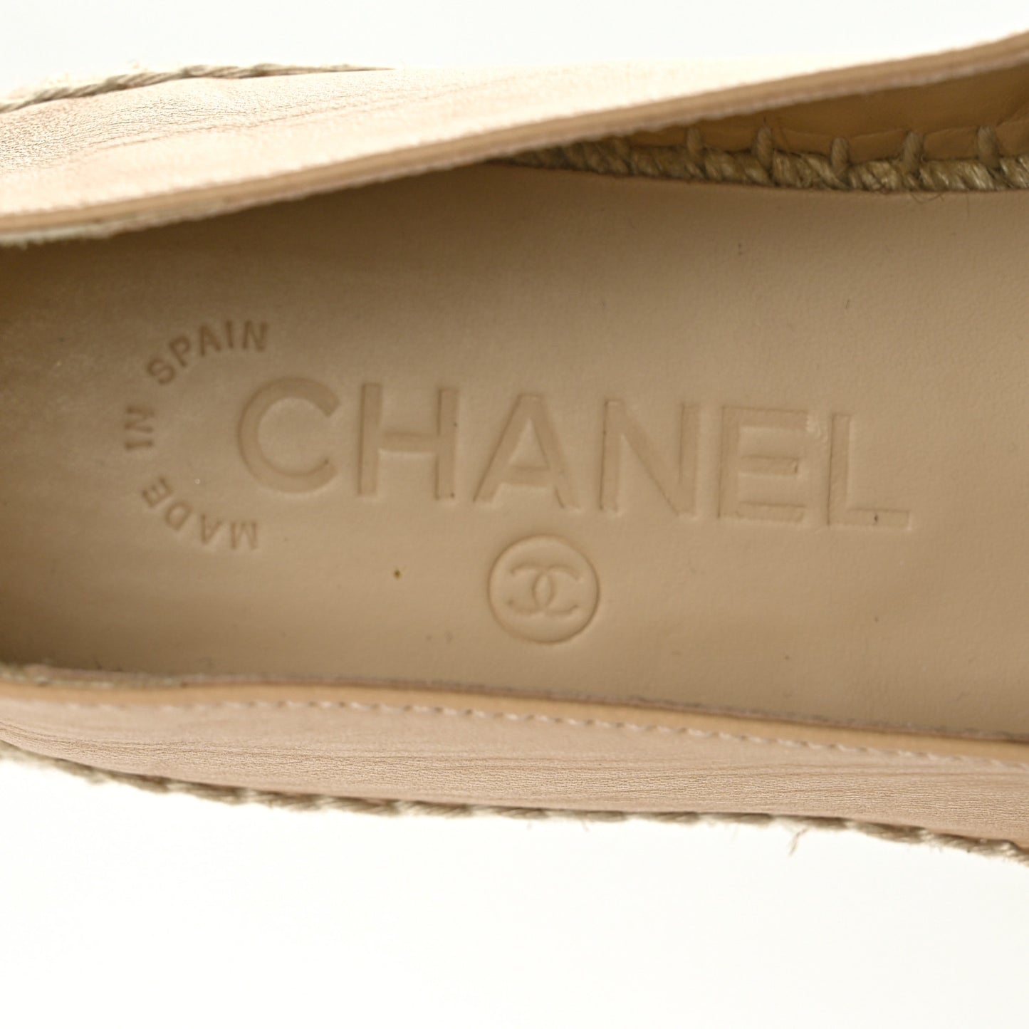 Lambskin CC Espadrilles 37 Beige Black