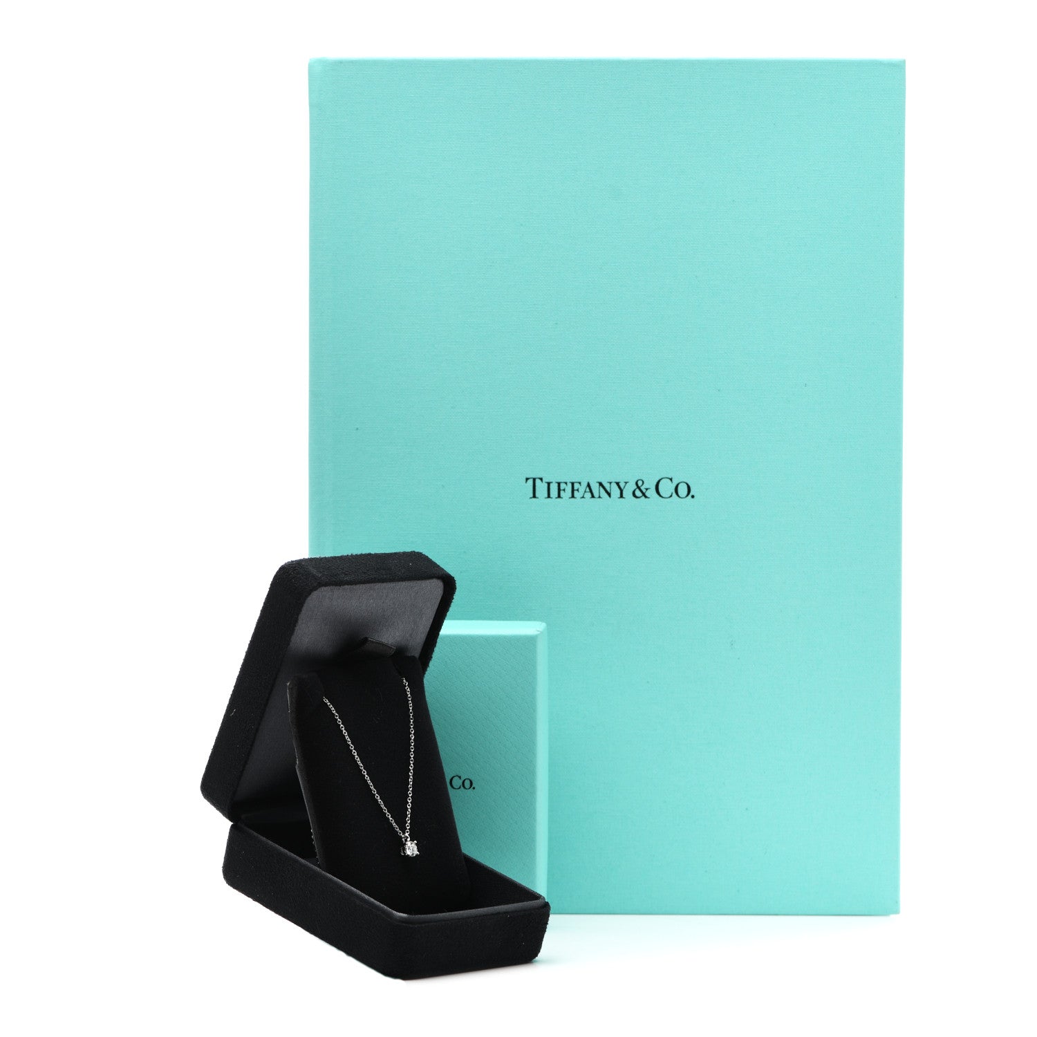 Tiffany Platinum Diamond .28ct Solitaire Pendant Necklace 6 of 6