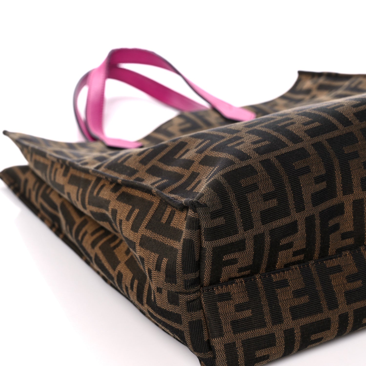 Fendi Zucca Vitello Elite Special Shopping Tote Tobacco Fuxia 13 of 16