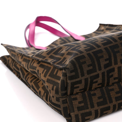 Fendi Zucca Vitello Elite Special Shopping Tote Tobacco Fuxia 13 of 16