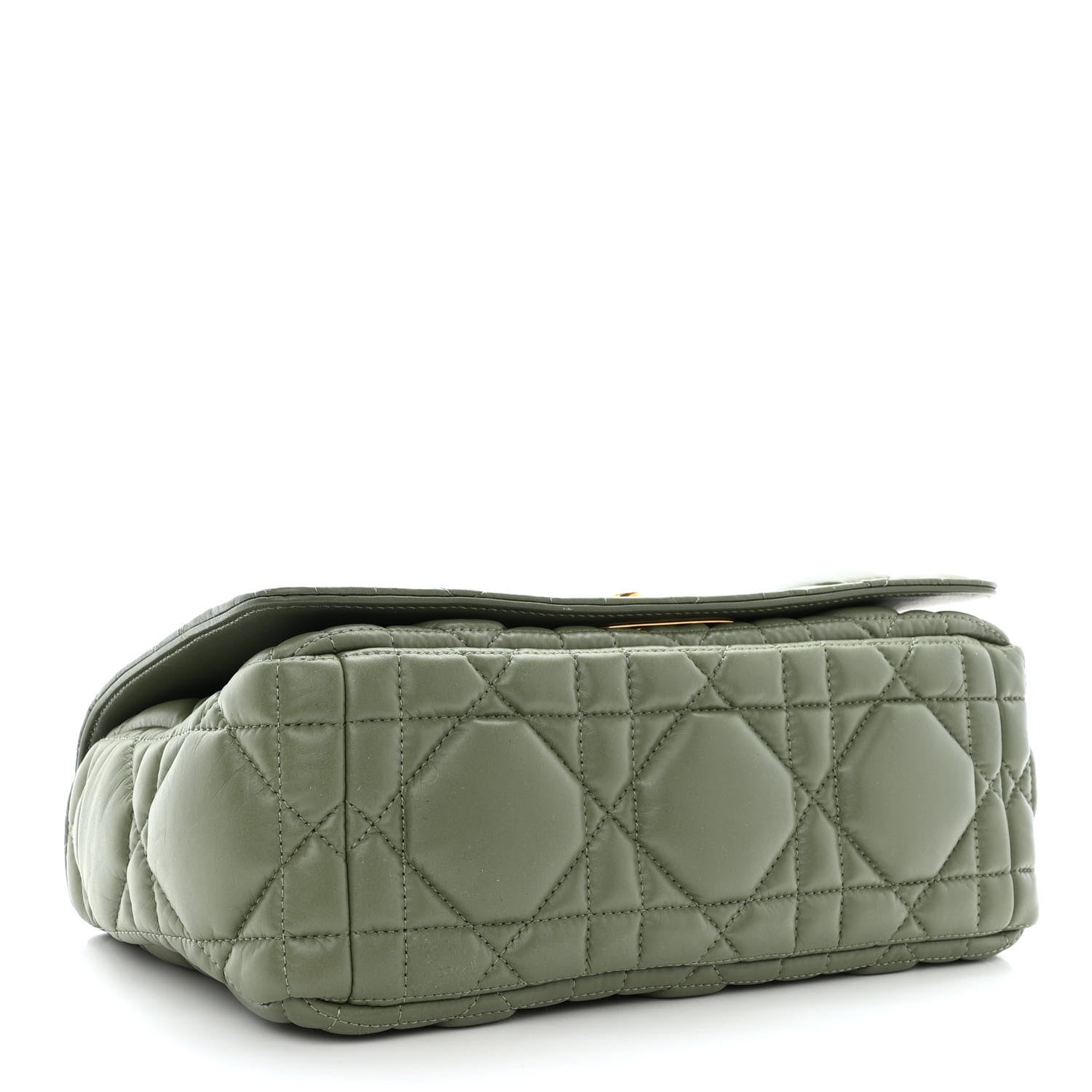 Christian Dior Calfskin Macrocannage Medium Caro Bag Cedar Green 4 of 10
