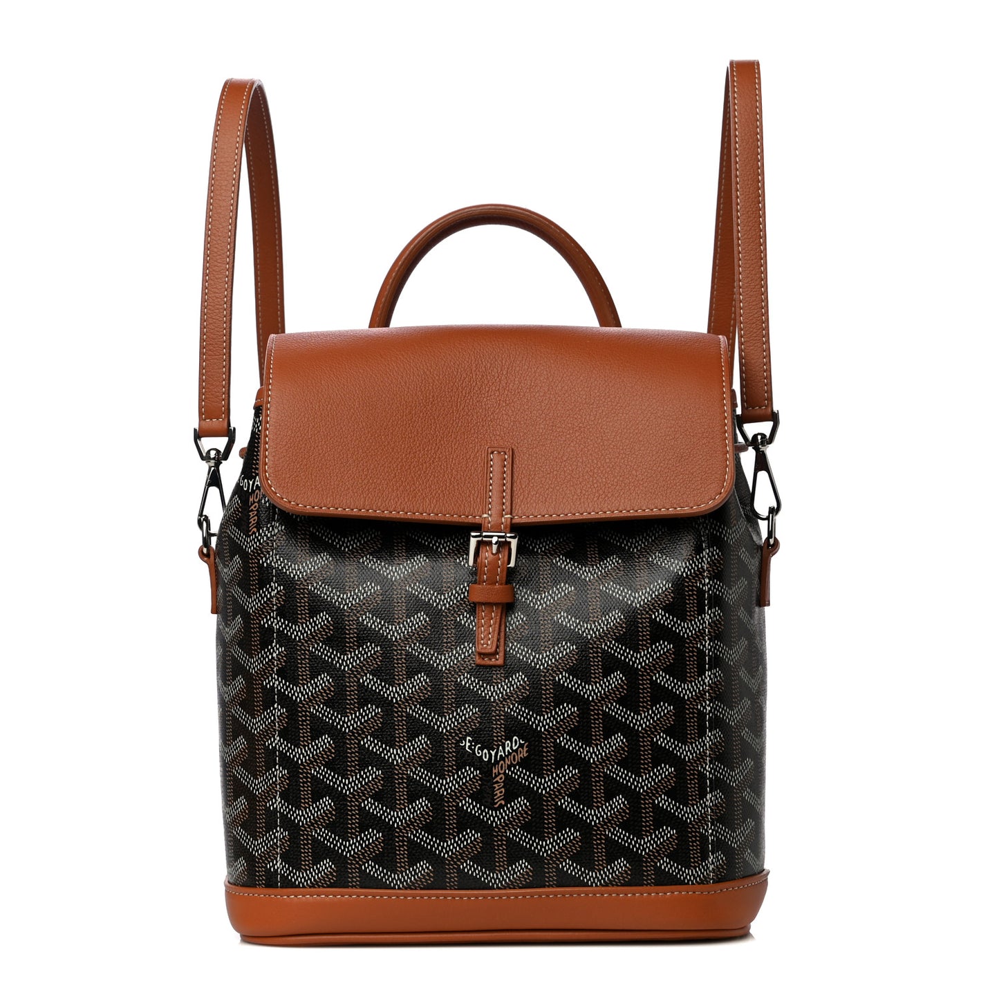 Goyardine Calfskin Mini Alpin Backpack Black Gold