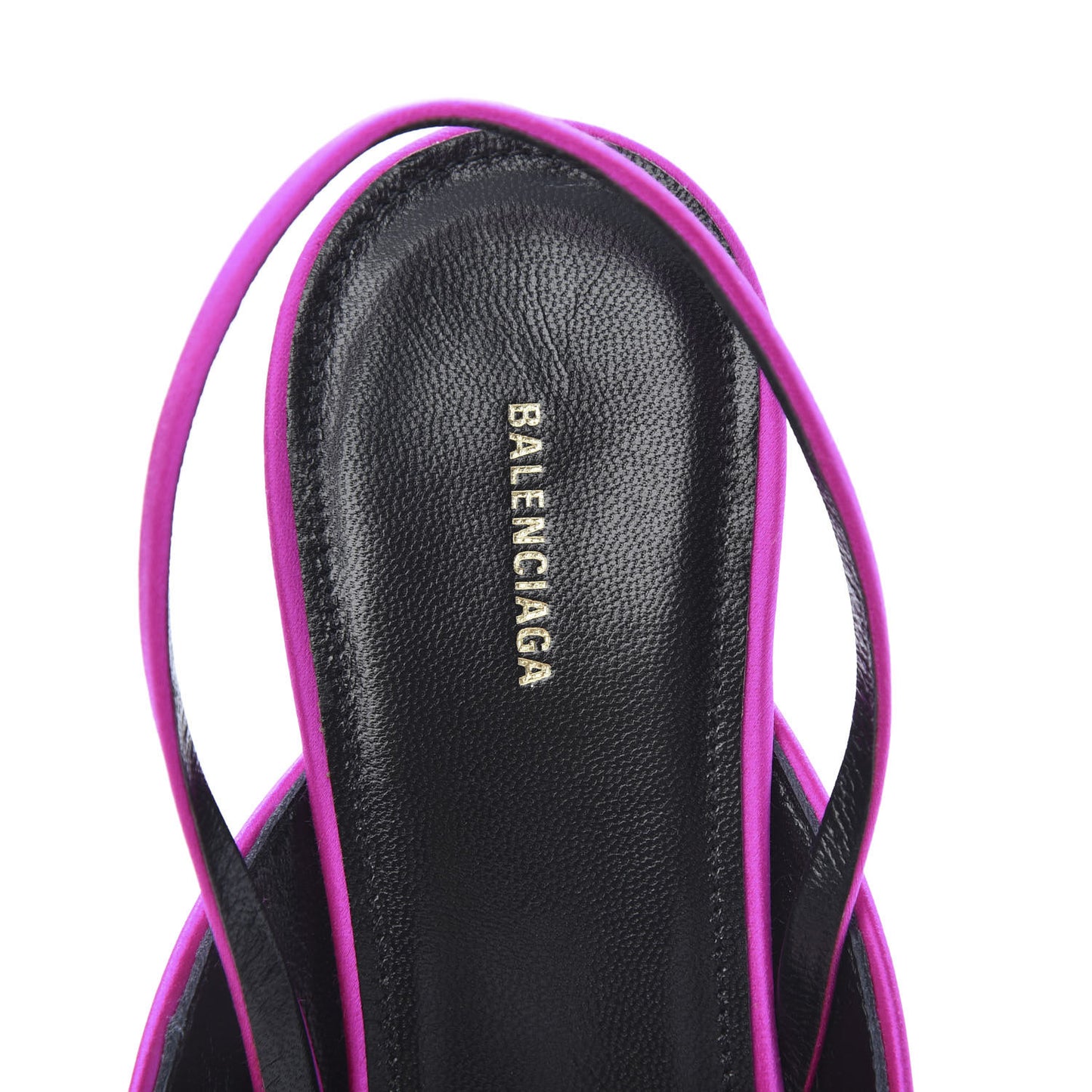 Satin Pointed Toe Knife Slingback 40mm Mules 41 Rose Fuchsia