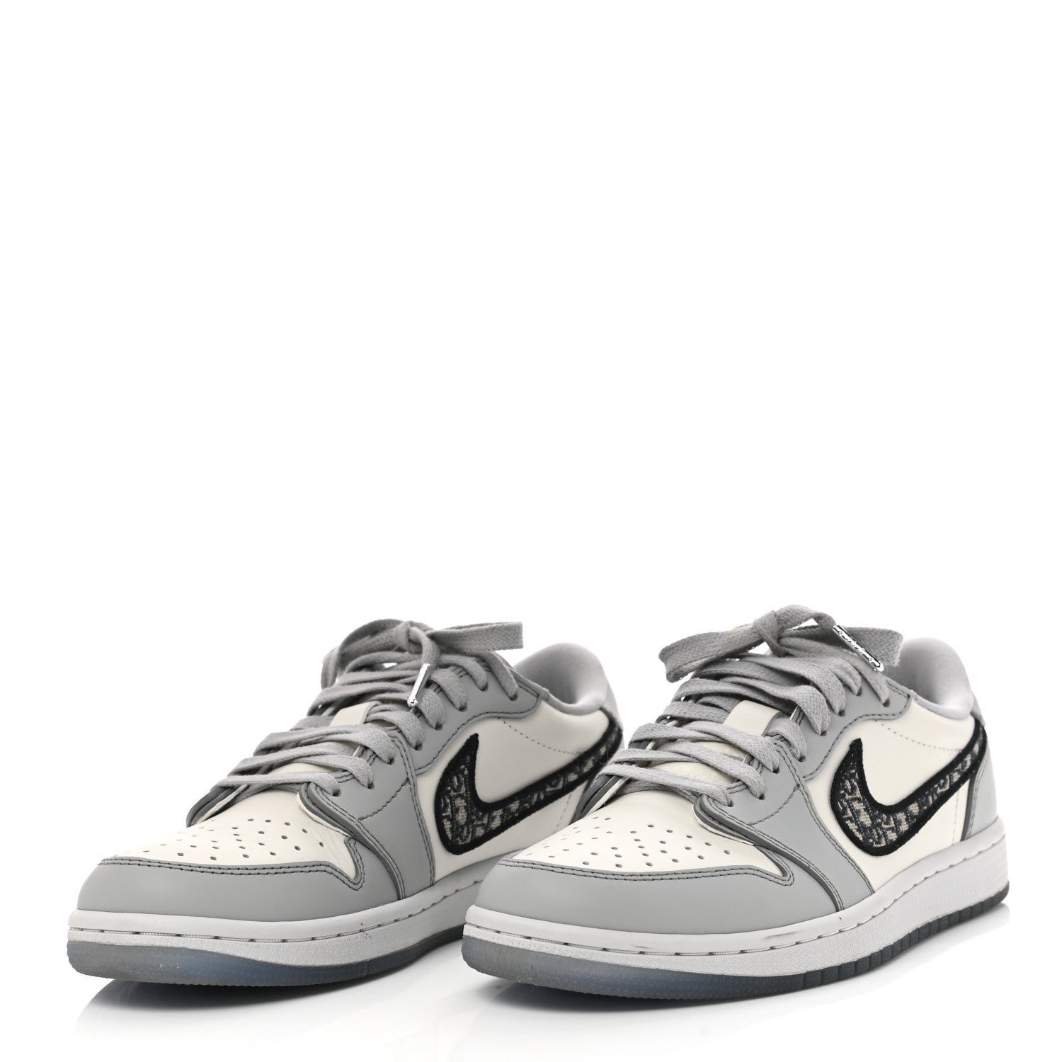 Christian Dior X NIKE AIR JORDAN Calfskin Mens Oblique Low Sneakers 39 Beige White 3 of 17