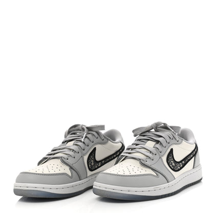 Christian Dior X NIKE AIR JORDAN Calfskin Mens Oblique Low Sneakers 39 Beige White 3 of 17