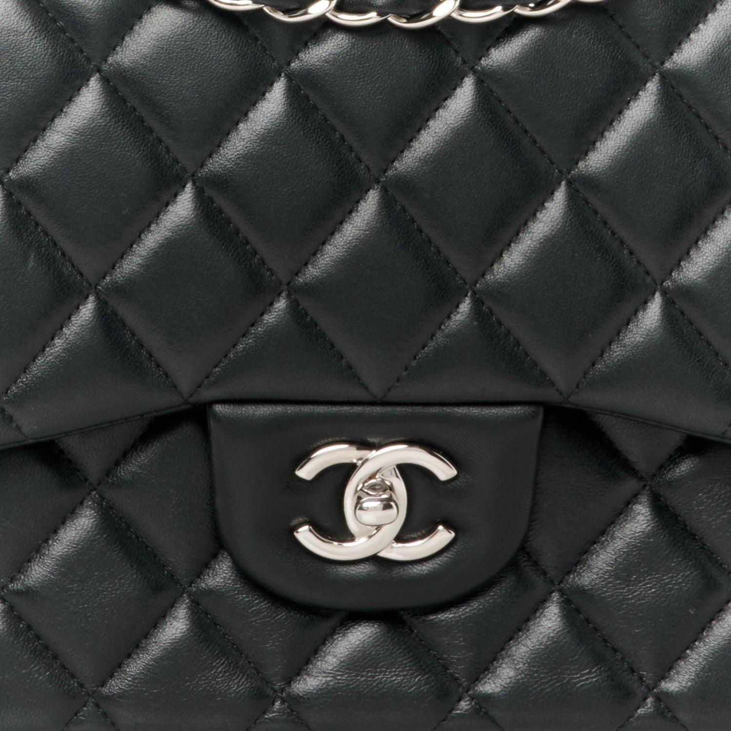 Chanel Lambskin Quilted Jumbo Double Flap Black 9 of 11