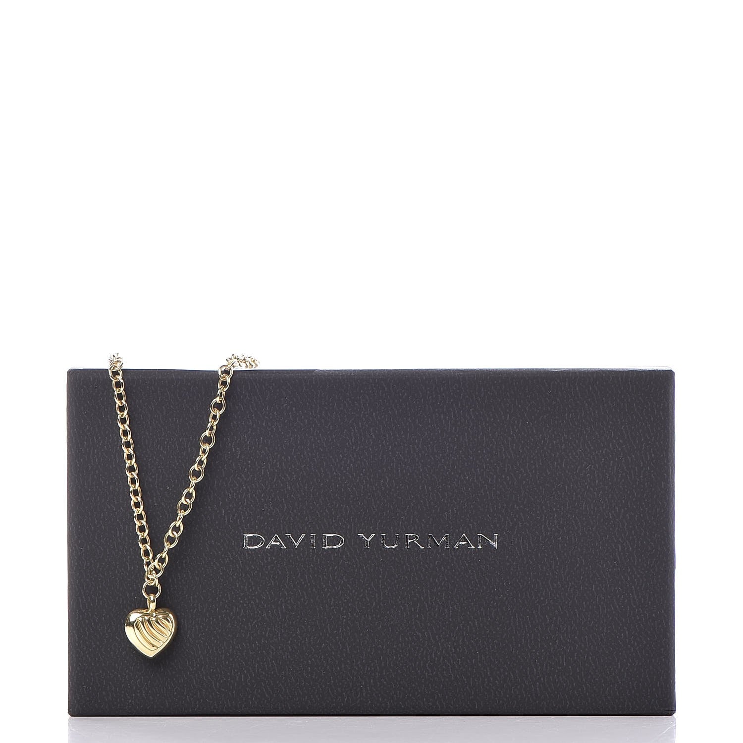 David Yurman 18K Yellow Gold Cable Heart Charm Necklace 7 of 7