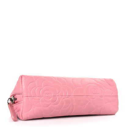 Chanel Lambskin Camellia Embossed Cosmetic Case Pink 4 of 8
