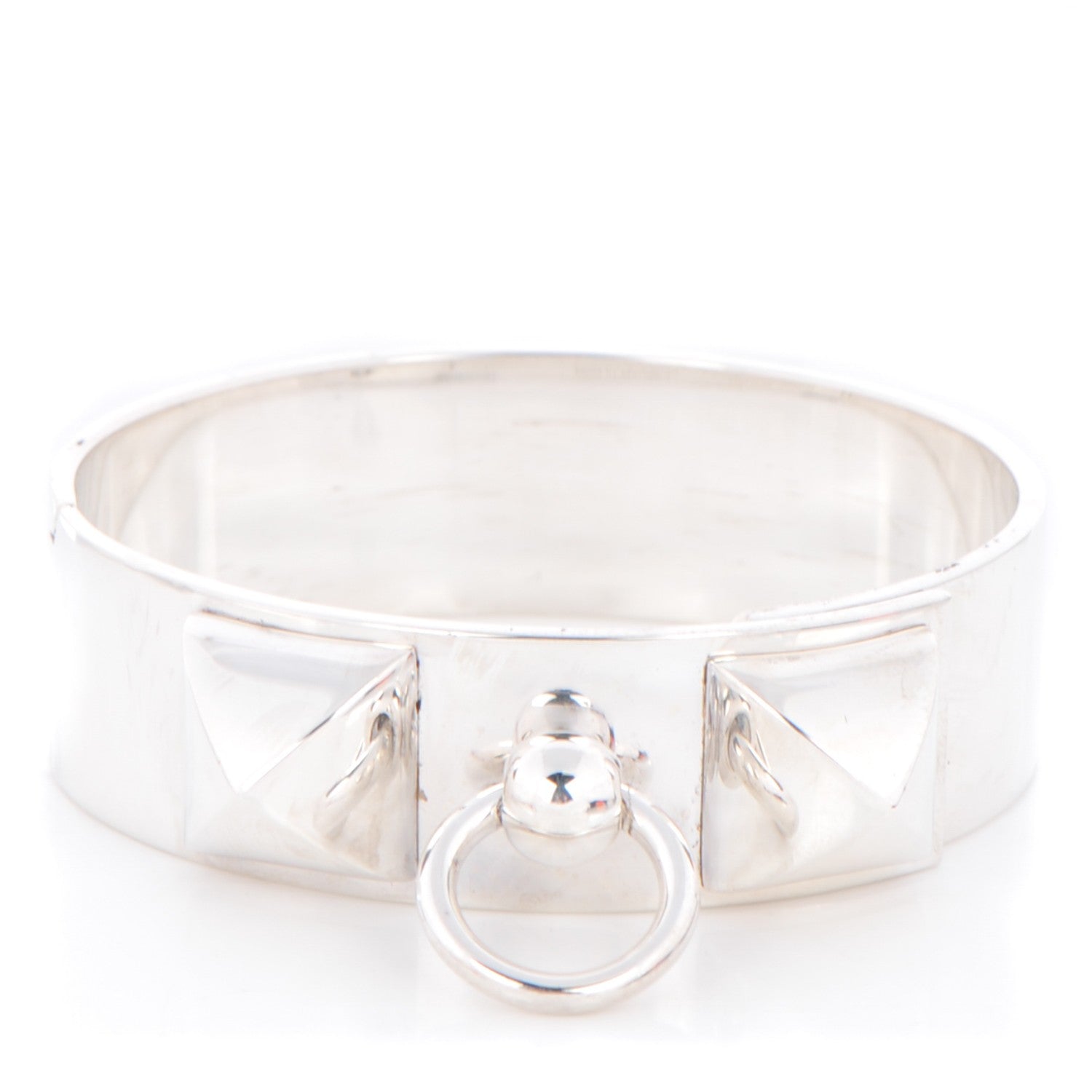Hermes Sterling Silver MM Collier De Chien Bracelet SH 1 of 7