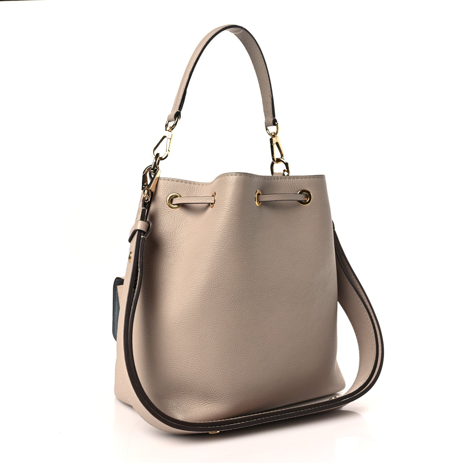 Louis Vuitton Calfskin Lockme Bucket MM Greige 3 of 8