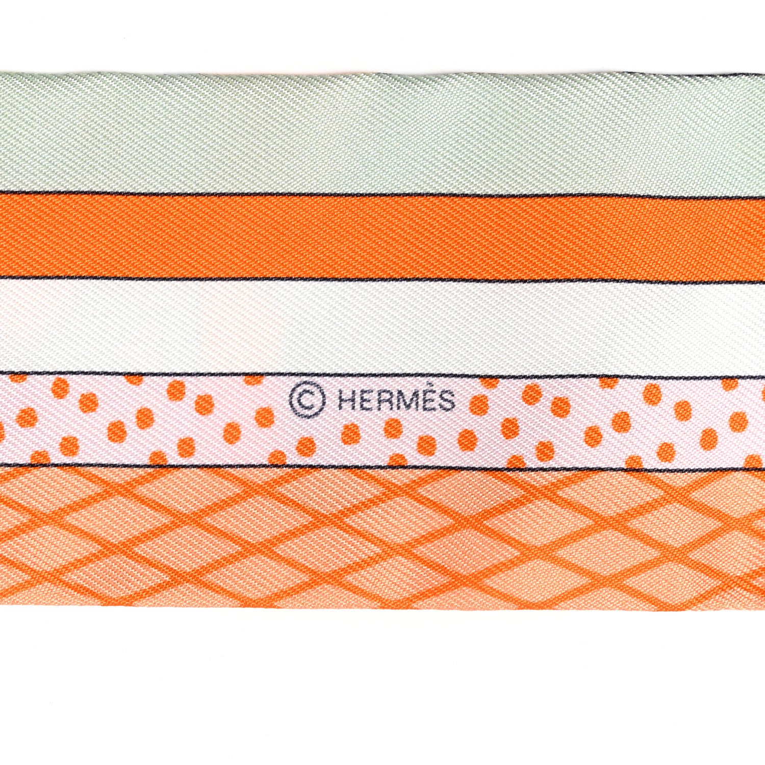 Hermes Silk Twilly Grand Theatre Nouveau Abricot Orange Jaune 4 of 4