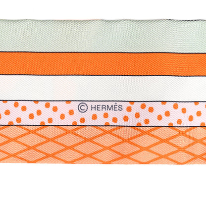 Hermes Silk Twilly Grand Theatre Nouveau Abricot Orange Jaune 4 of 4