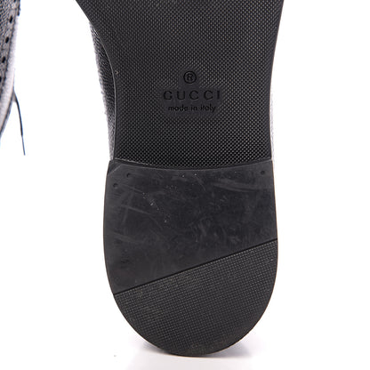 Gucci Pebbled Calfskin Dionysus Web Mens Martins Shoes 8 Black 10 of 12