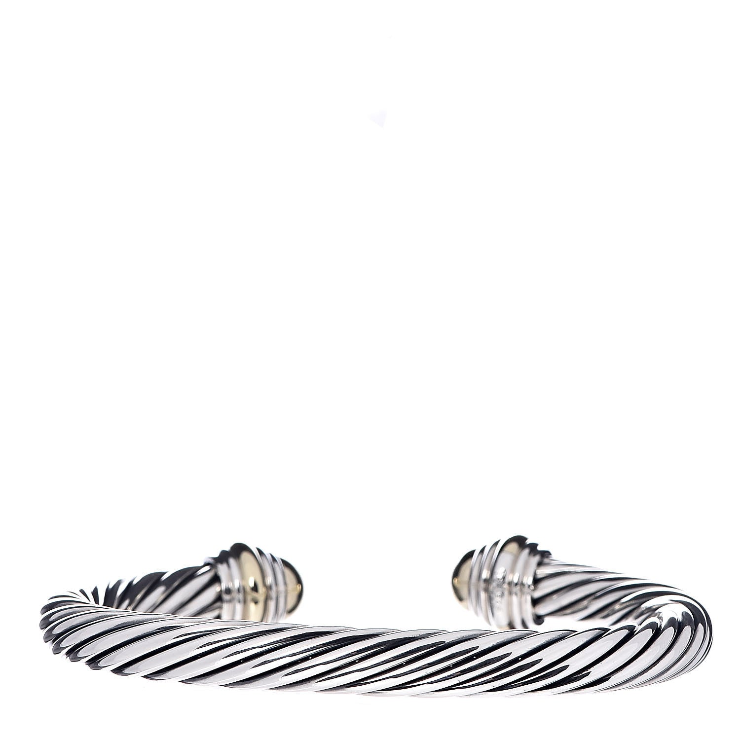 David Yurman Sterling Silver 14K Yellow Gold 7mm Cable Classics Bracelet 3 of 5