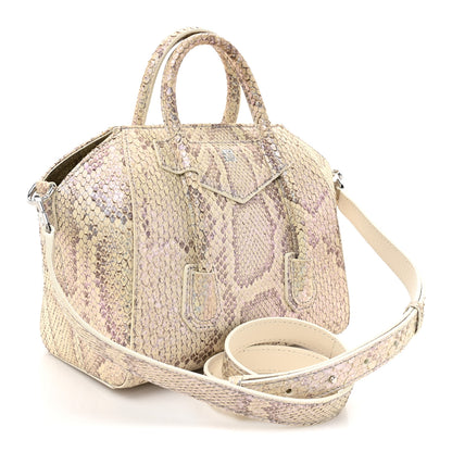 Givenchy Snakeskin Mini Lock Antigona Shoulder Bag Dusty Gold 3 of 10