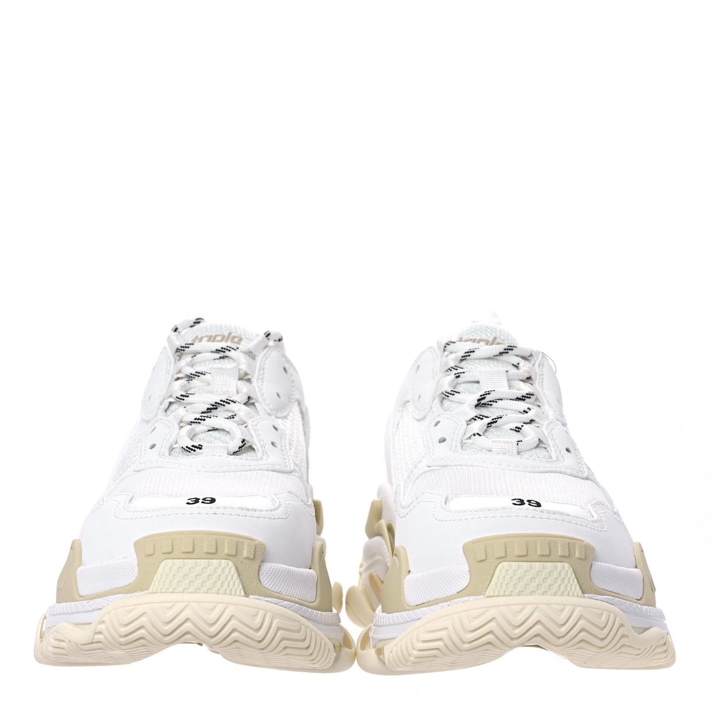 Fabric Mesh Womens Triple S Sneakers 39 White