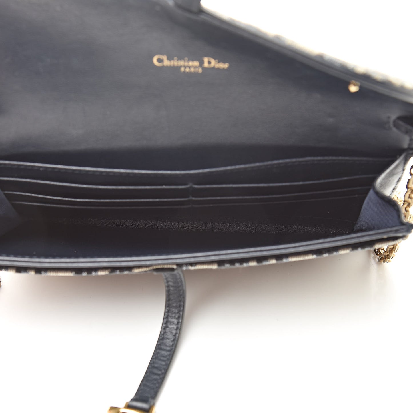 Oblique Saddle Chain Wallet Blue