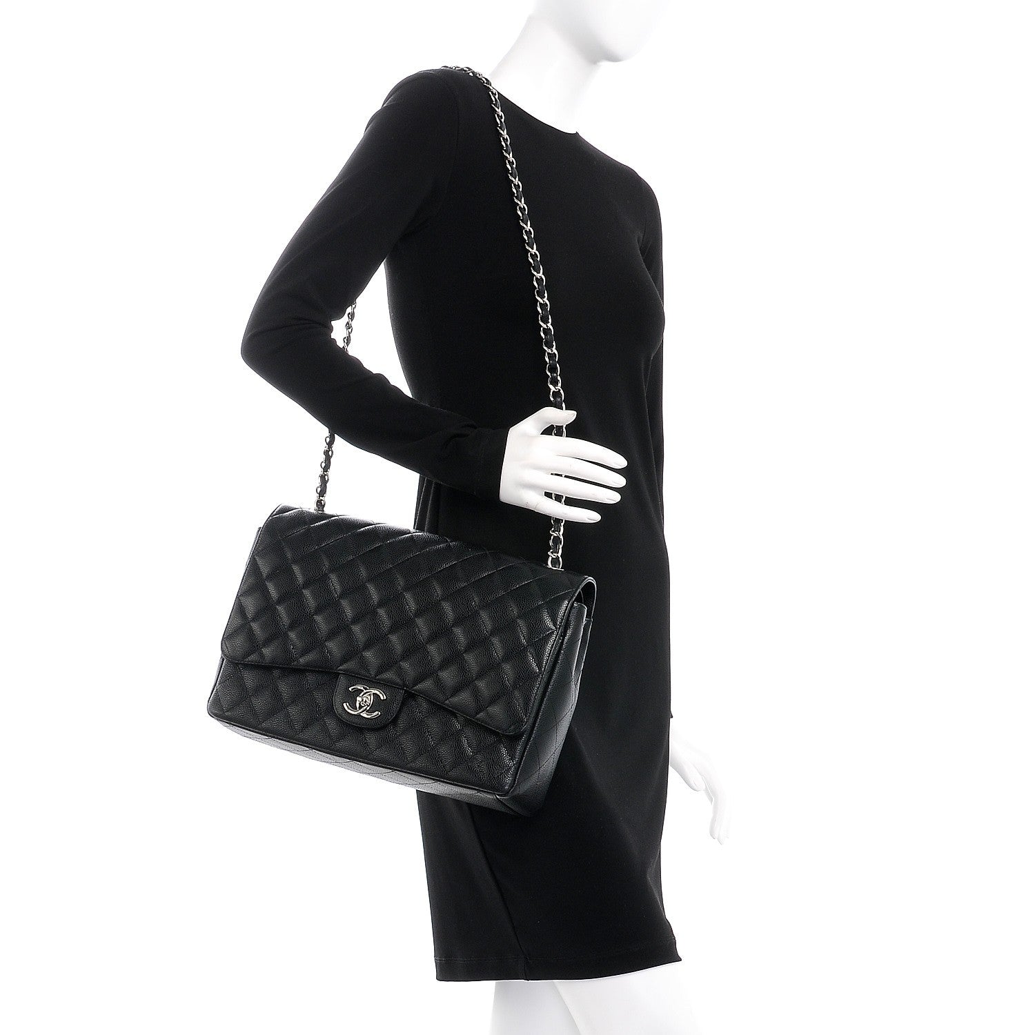 Chanel Caviar Quilted Maxi Double Flap Black 3 of 10