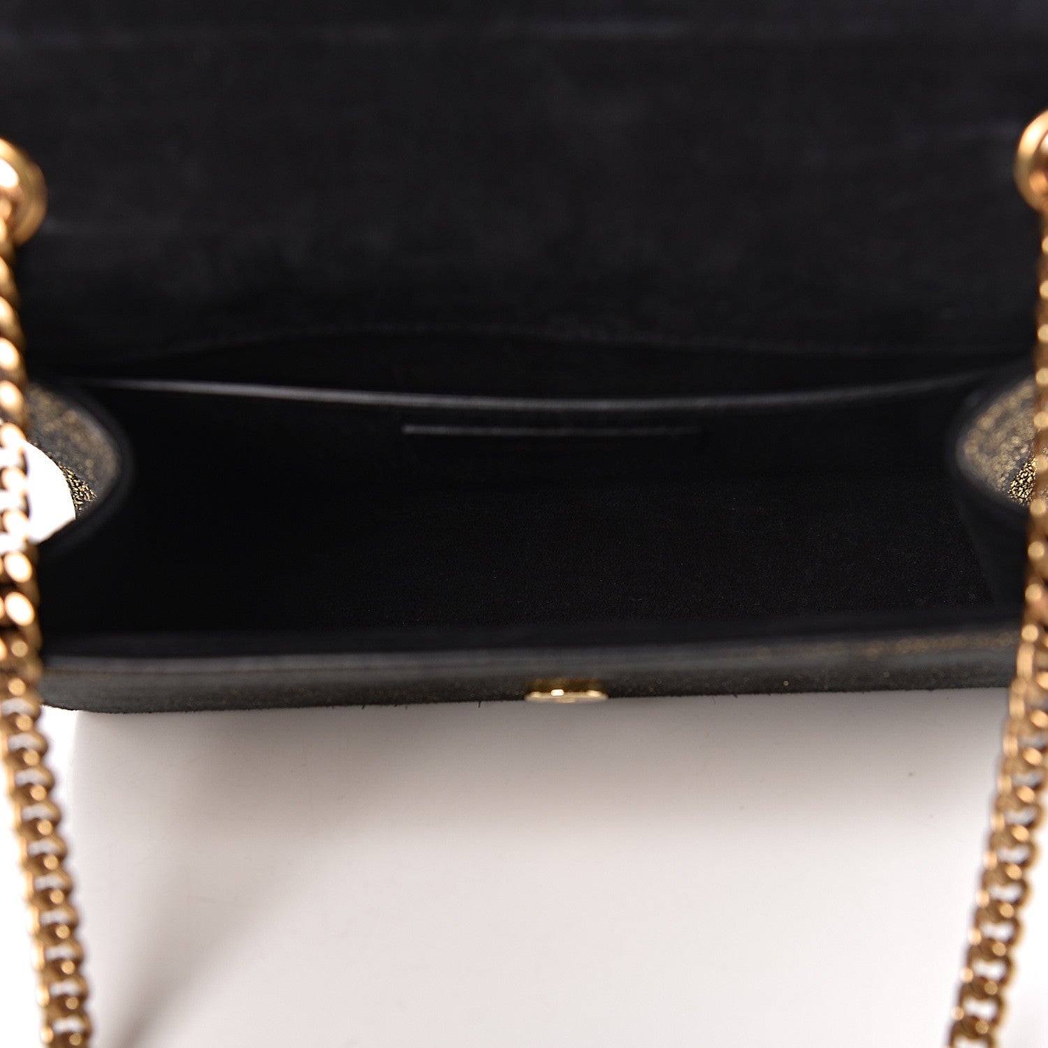 Saint Laurent Metallic Calfskin Small Classic Monogram Kate Satchel Oro 5 of 12