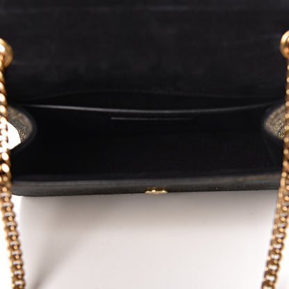 Saint Laurent Metallic Calfskin Small Classic Monogram Kate Satchel Oro 5 of 12