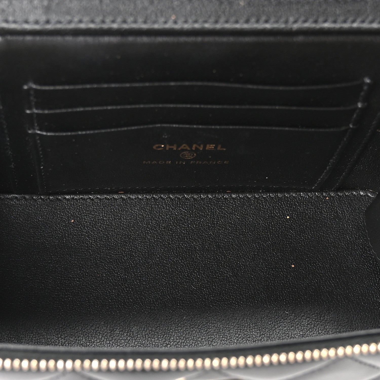 Chanel Lambskin Quilted Small Top Handle Vanity Case With Chain Black 5 of 10