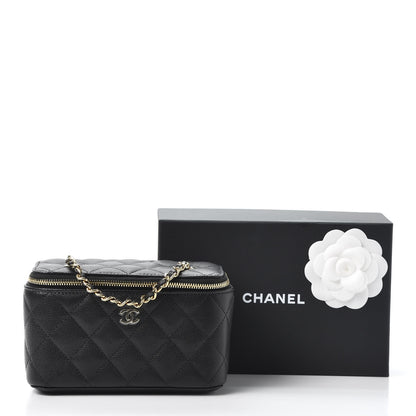 Chanel Caviar Quilted Small Vanity Case With Chain Black 10 of 10