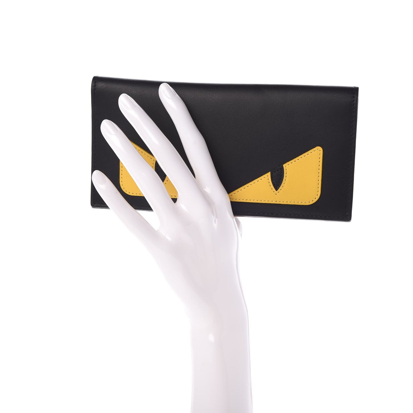 Vitello Century Monster Eyes Inlay Continental Wallet Black Giallo Rosso