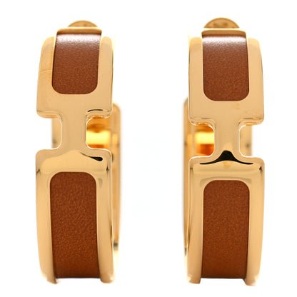 Hermes Box Calfskin Olympe Hoop Earrings Cannelle 1 of 4