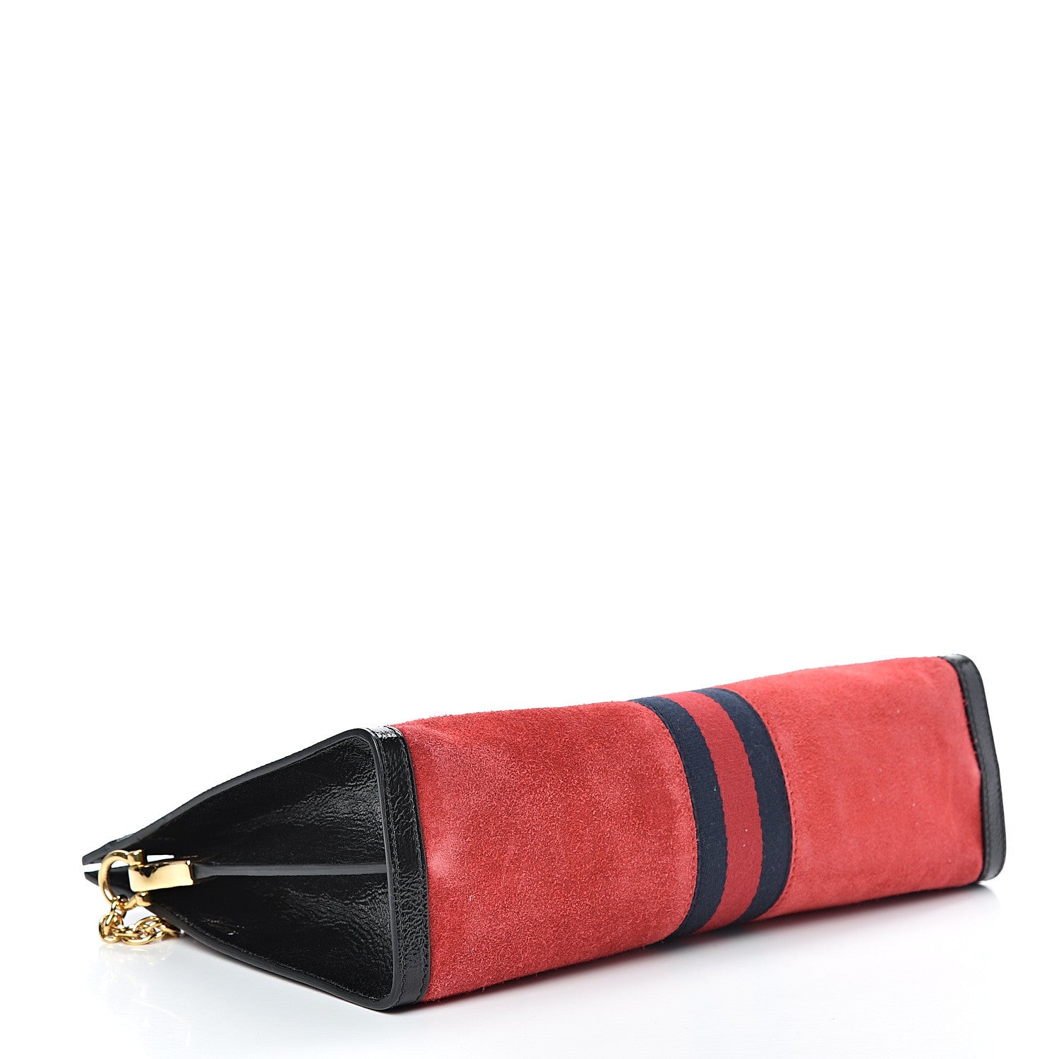 Gucci Suede Patent Web Small Ophidia Chain Shoulder Bag Hibiscus Red Black 3 of 14