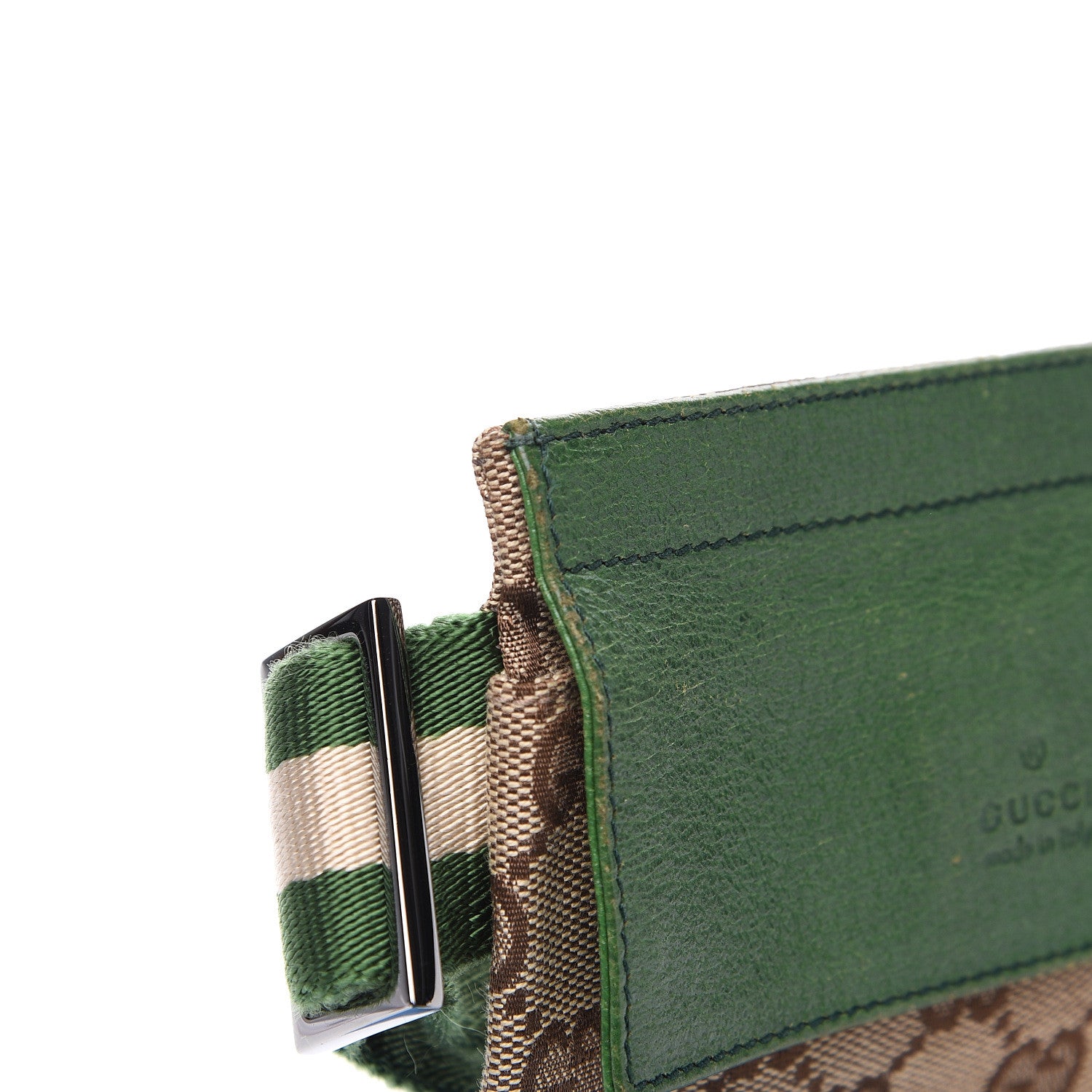 Gucci GG Monogram Web Double Pocket Belt Bag Green 7 of 7