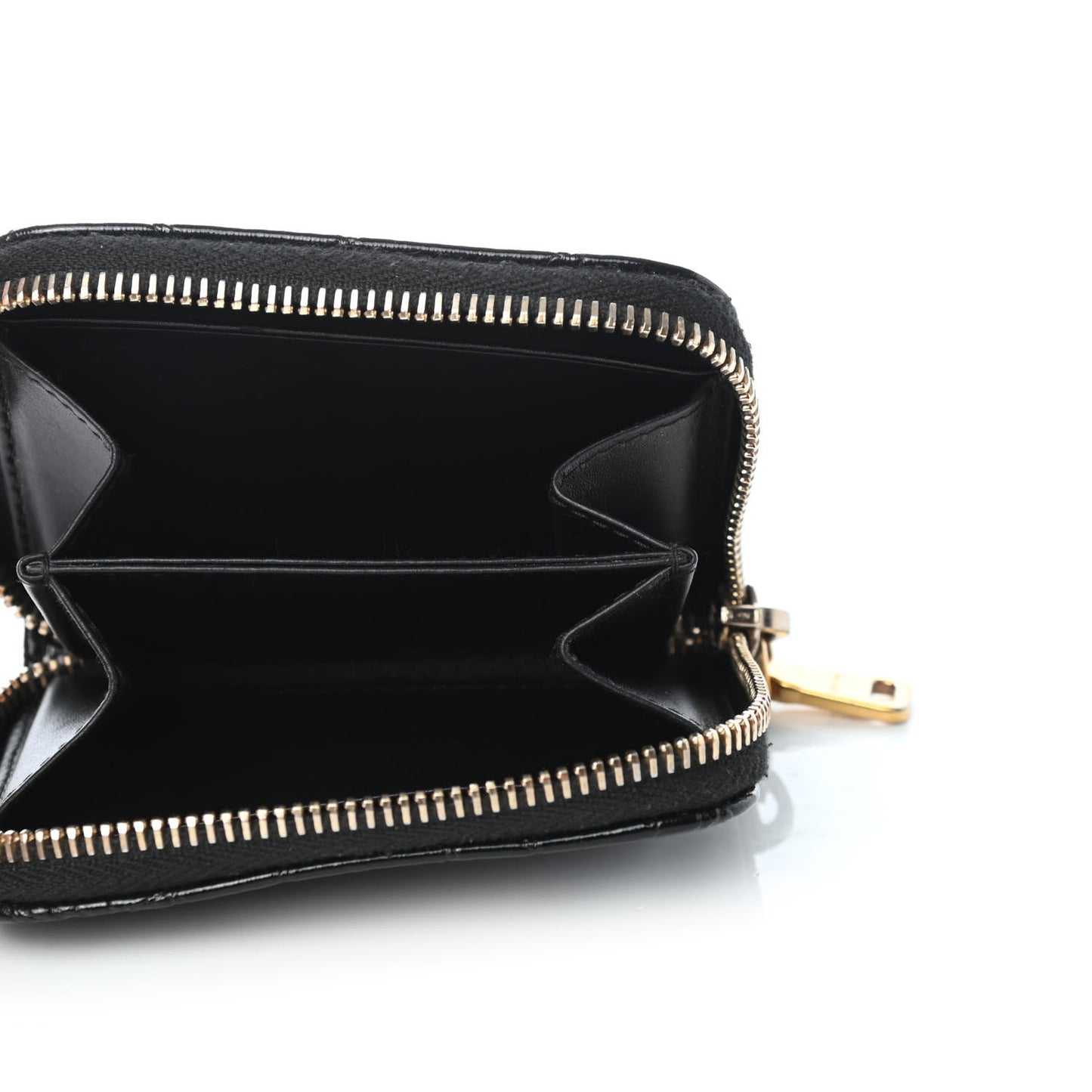 Patent Crocodile Embossed St Cocco Lux Compact Wallet Black