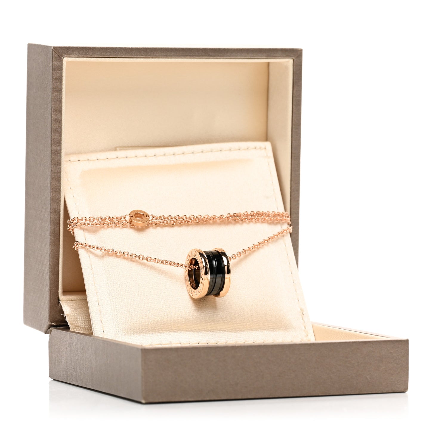 18K Rose Gold Black Ceramic B.Zero1 Pendant Necklace