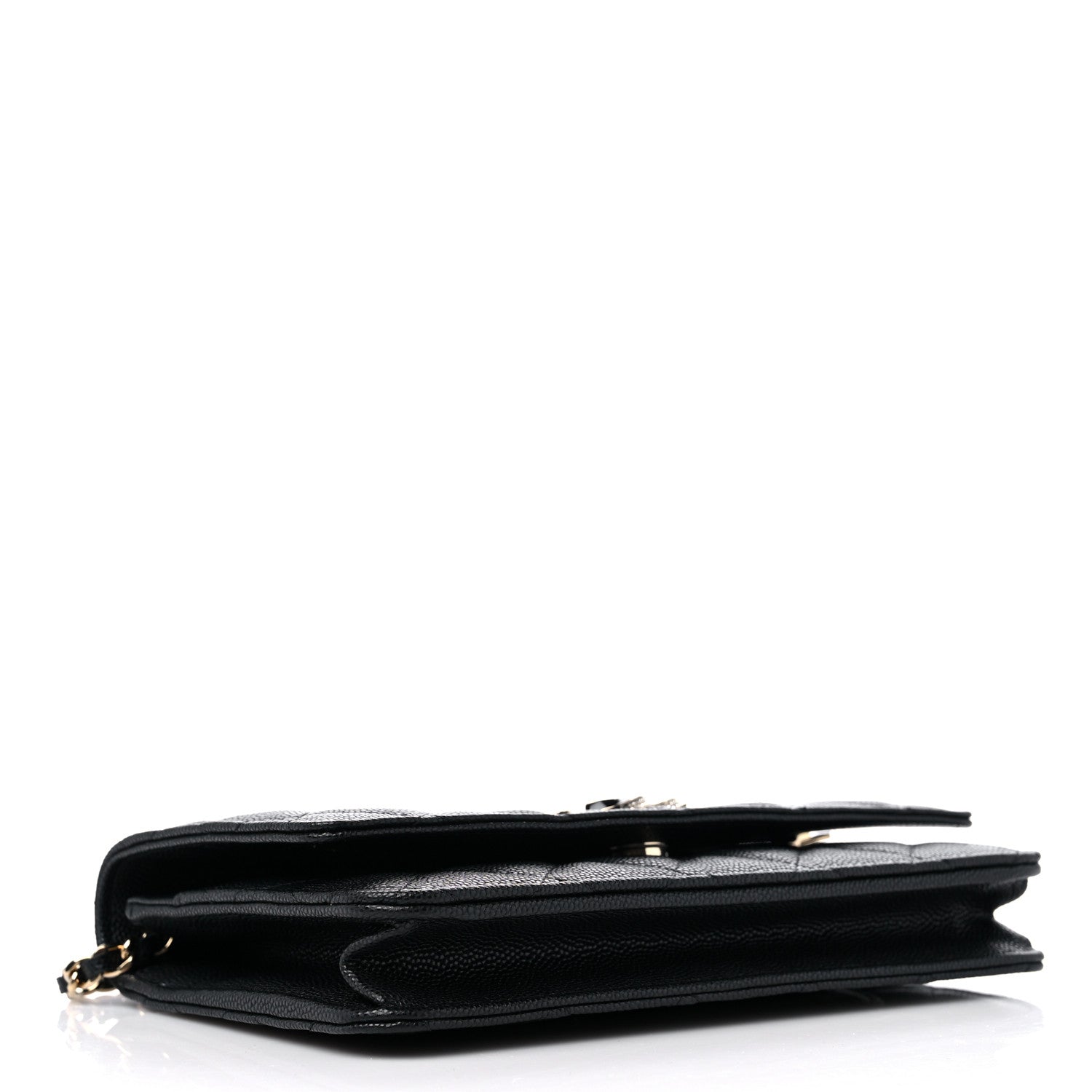 Chanel Caviar Quilted Crystal Enamel CC Wallet On Chain WOC Black 4 of 10