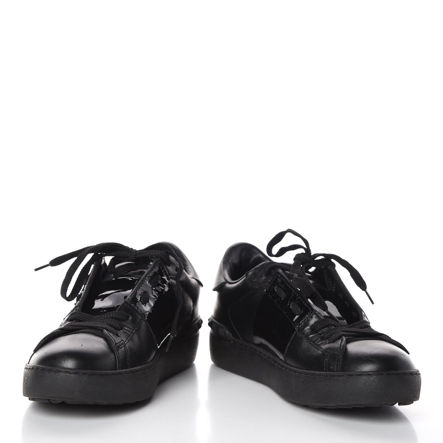 Calfskin Womens Rockstud Open Sneakers 35.5 Black