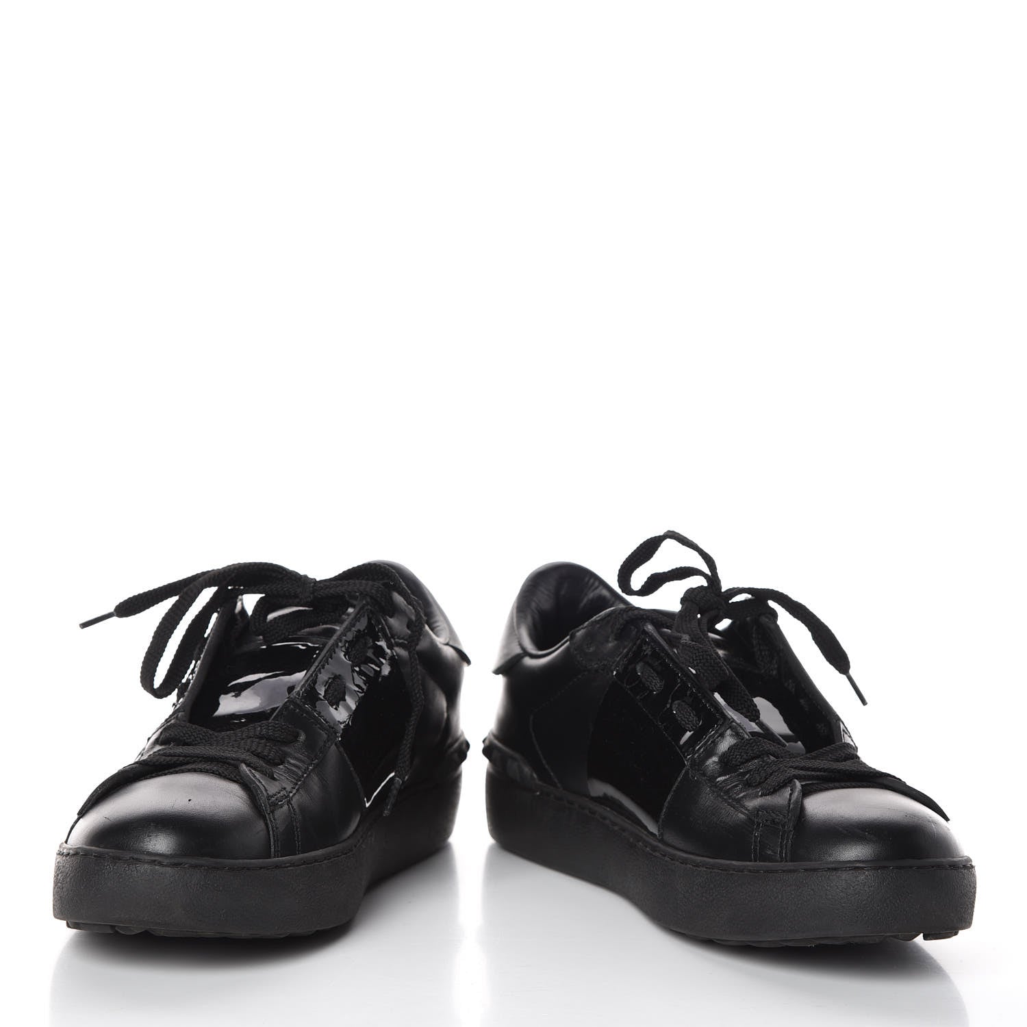 Valentino Garavani Calfskin Womens Rockstud Open Sneakers 35.5 Black 5 of 11