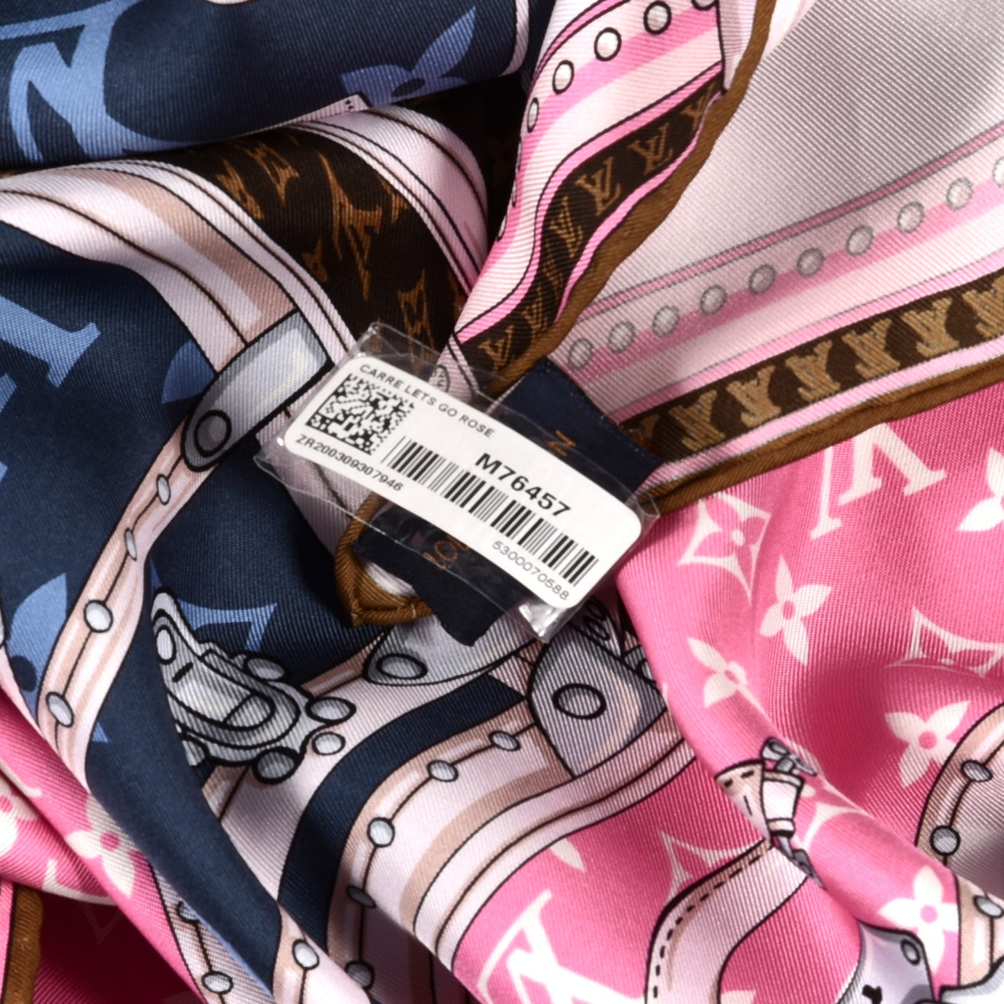 Silk Monogram Lets Go Square Scarf Rose