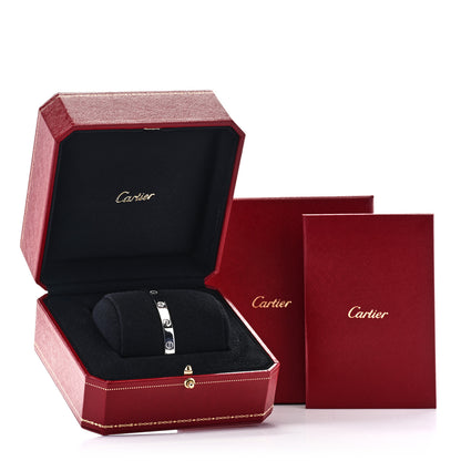 Cartier 18K White Gold 1 Diamond LOVE Cuff Bracelet 17 4 of 4
