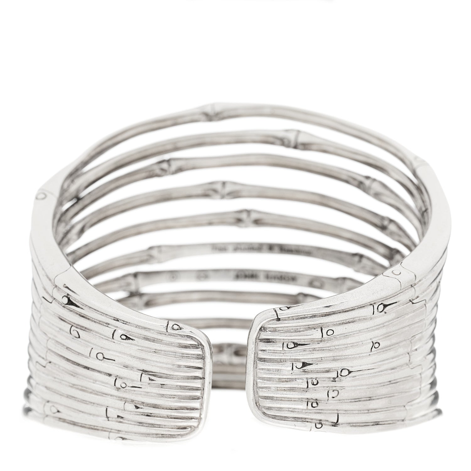 John Hardy Sterling Silver Wide Bamboo Lava Flex Cuff Bracelet 2 of 5