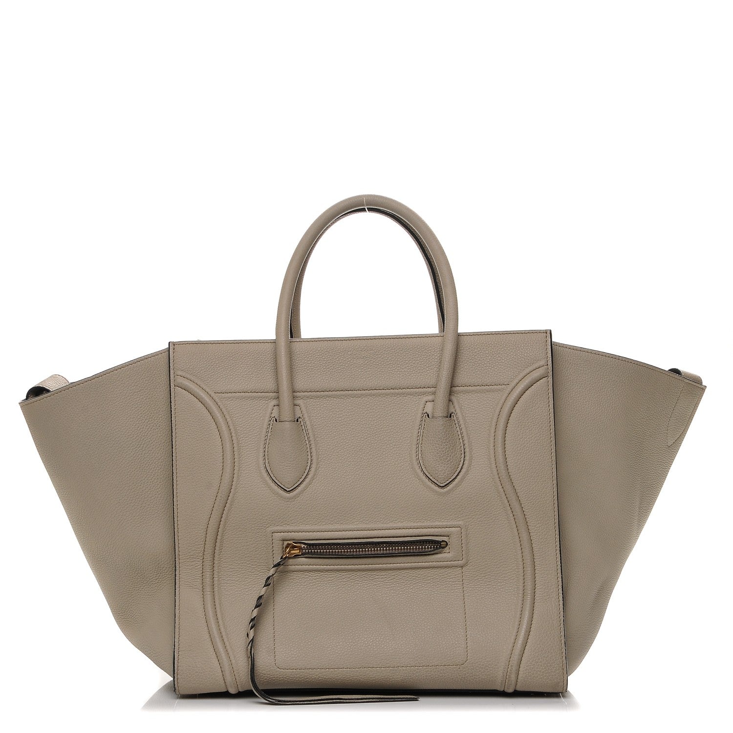 Celine Baby Grained Calfskin Medium Phantom Luggage Grey 1 of 8
