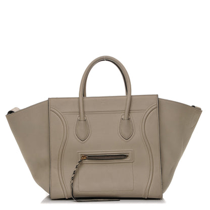Celine Baby Grained Calfskin Medium Phantom Luggage Grey 1 of 8