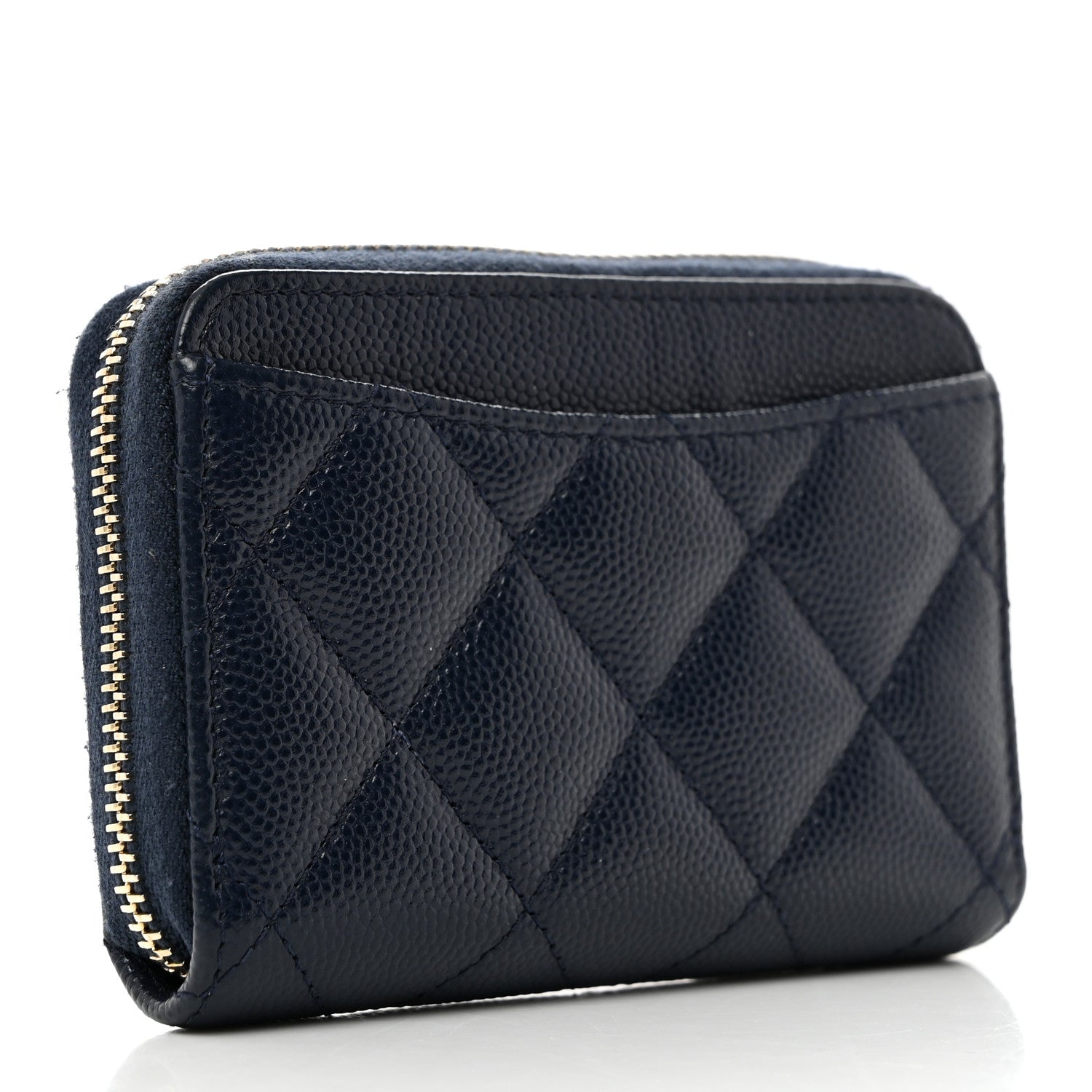 Chanel Caviar Quilted Zip Card Holder Navy 4 of 8