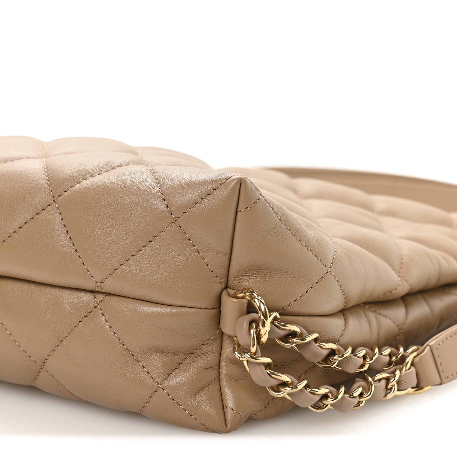 Chanel Lambskin Quilted Hobo Beige 9 of 10