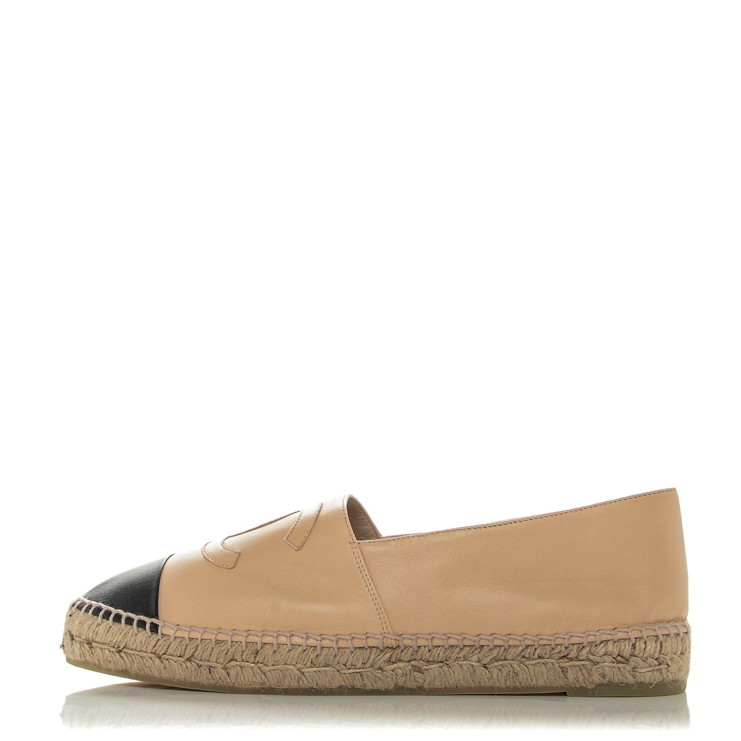 Lambskin CC Espadrilles 42 Beige Black