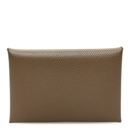 Hermes Epsom Calvi Card Case Etoupe 1 of 7