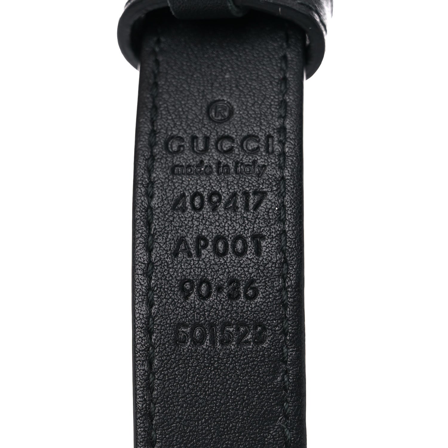 Gucci Calfskin Double G 20mm Belt 90 36 Black 3 of 7